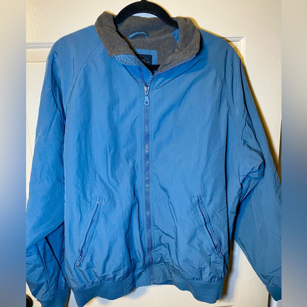 Vintage Cherokee Bomber Jacket Blue Mens Full Zip Pockets, M